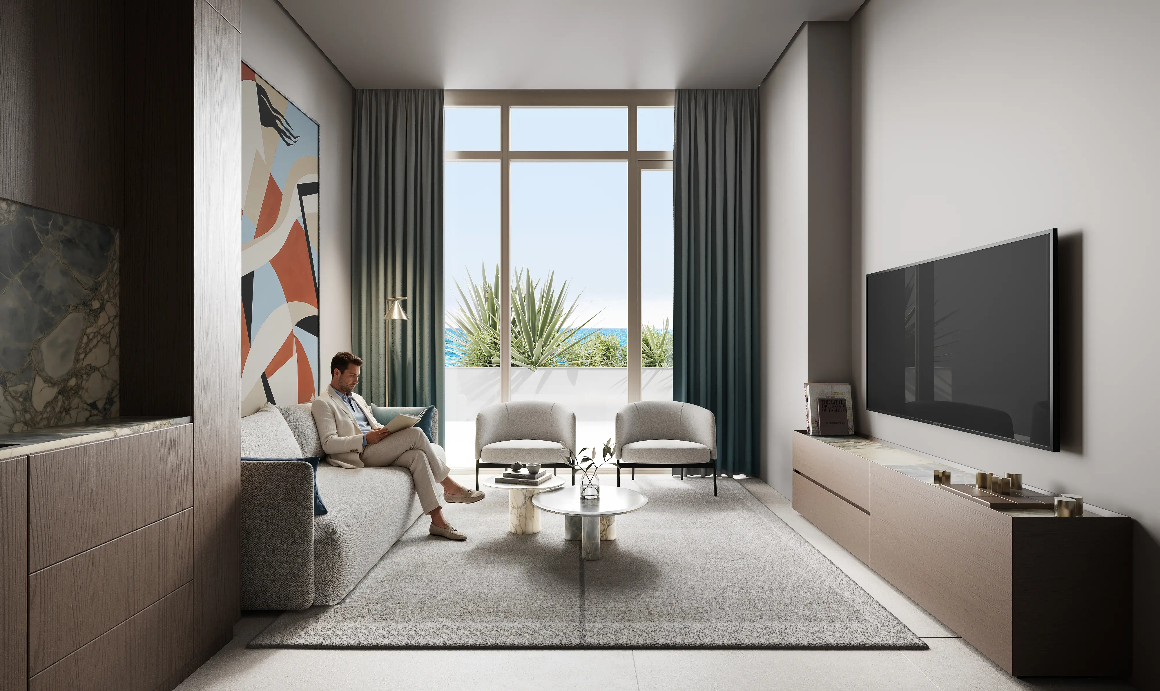 Ekskluzivan trosoban stan na Dubaijskim ostrvima sa pogledom na more • 99,3 m² • Fluid One • Tip 2BR_F_2